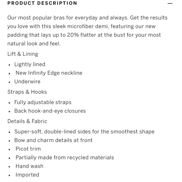 32B Victoria’s Secret Body by Victoria Praline lined Demi smooth Logo straps - Picture 6 of 14